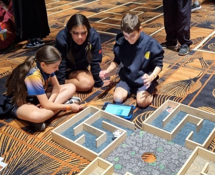 Students using technology at Digital Olympics