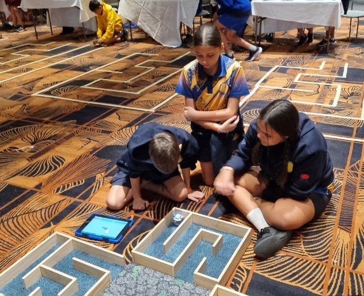 Students participating in Digital Olympics