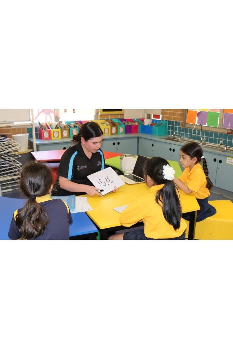 Students learning in small group